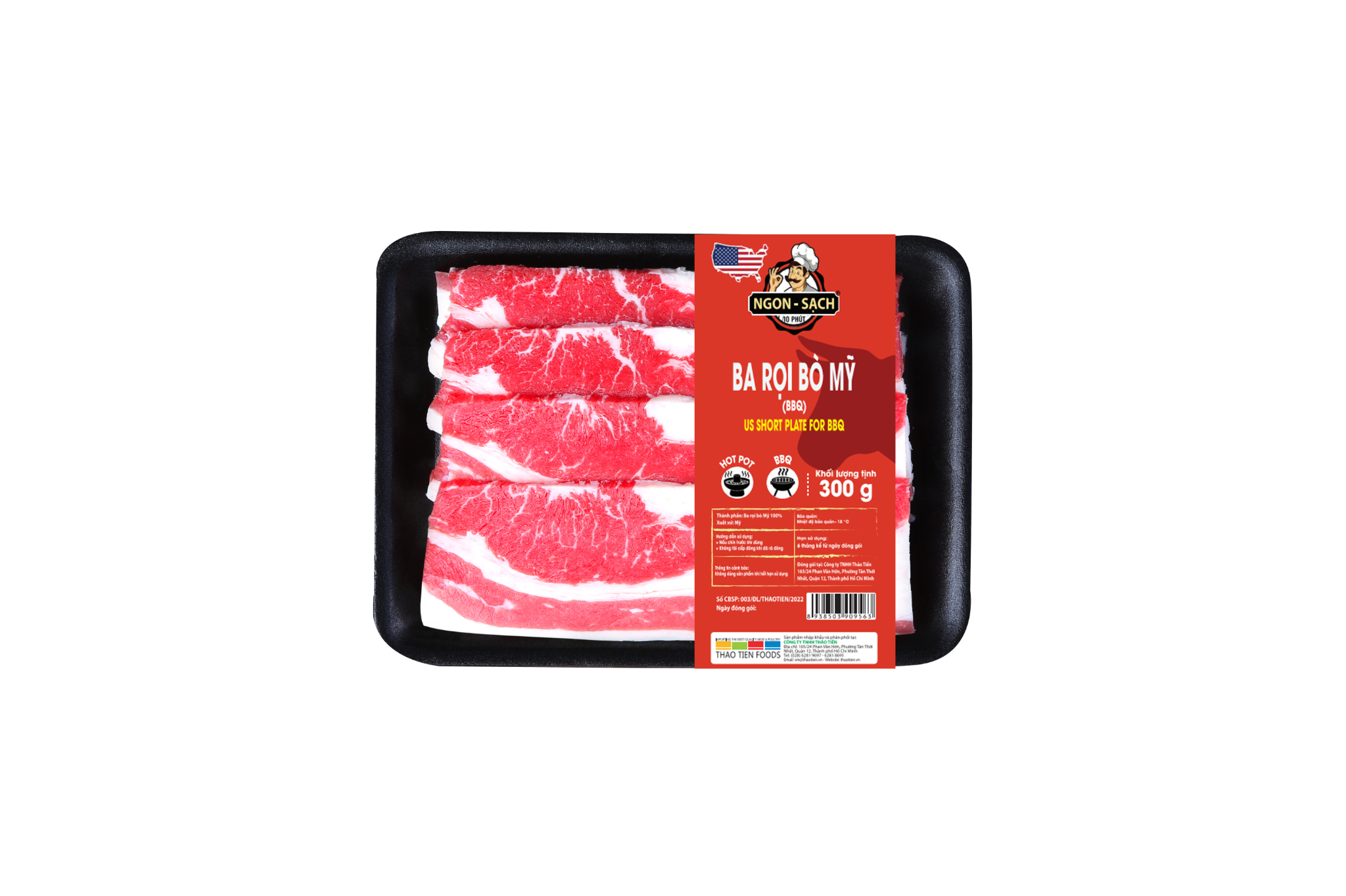  Thịt ba rọi bò Mỹ BBQ 300g 