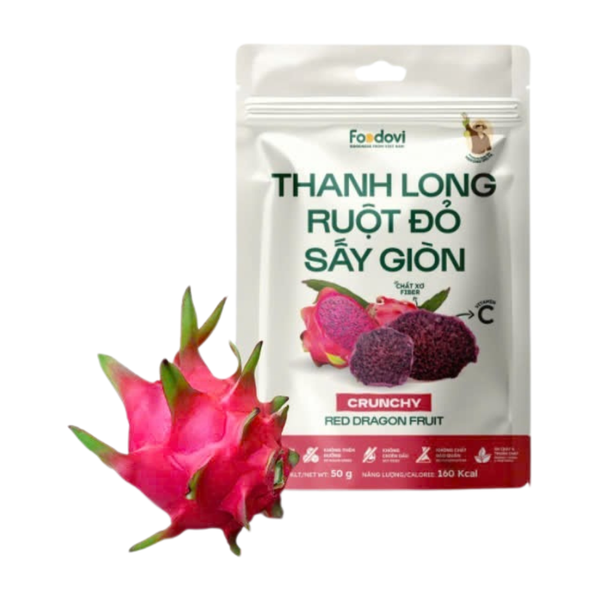  Foodovi Crispy Dried Red Dragon Fruit - 50g 