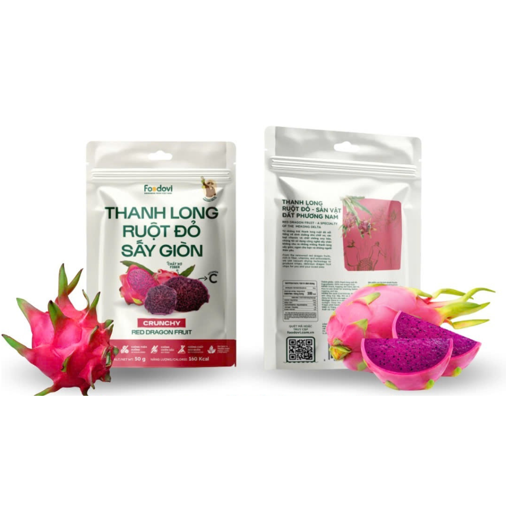  Foodovi Crispy Dried Red Dragon Fruit - 50g 