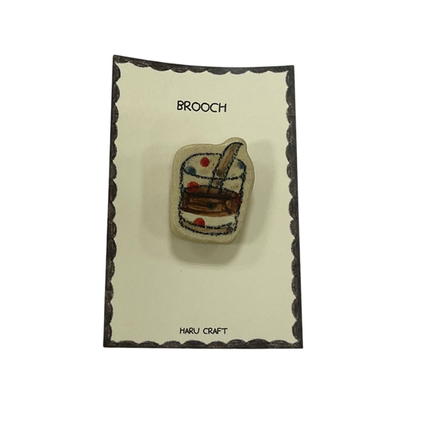  Haru Craft Ceramic Brooch - Ca Phe Sua 