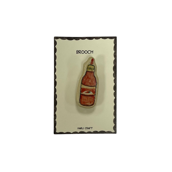  Haru Craft Ceramic Brooch - Chilli Sauce 