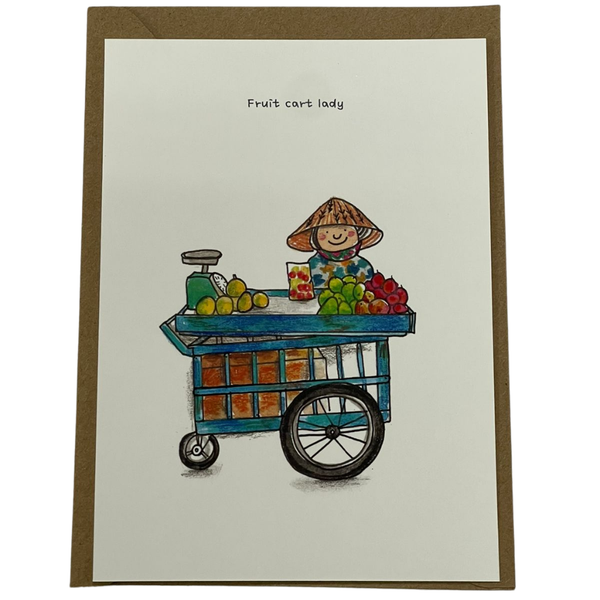  Haru Craft Postcard - Fruit Cart Lady 