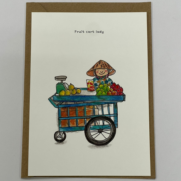  Haru Craft Postcard - Fruit Cart Lady 
