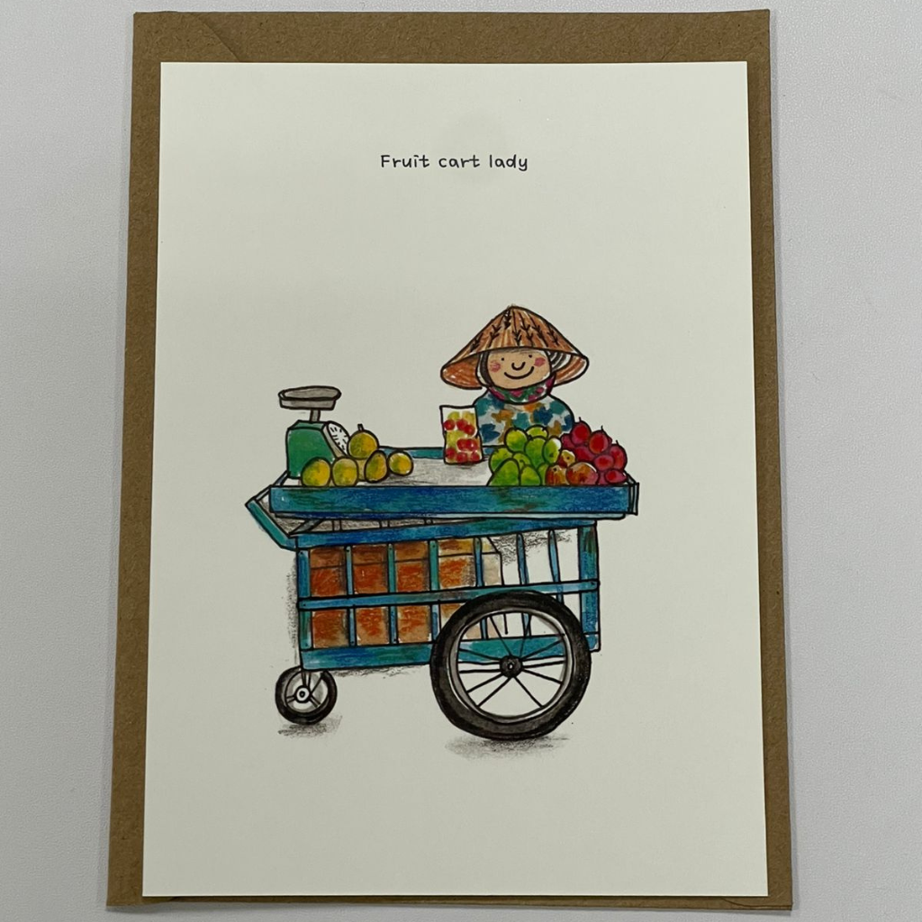  Haru Craft Postcard - Fruit Cart Lady 