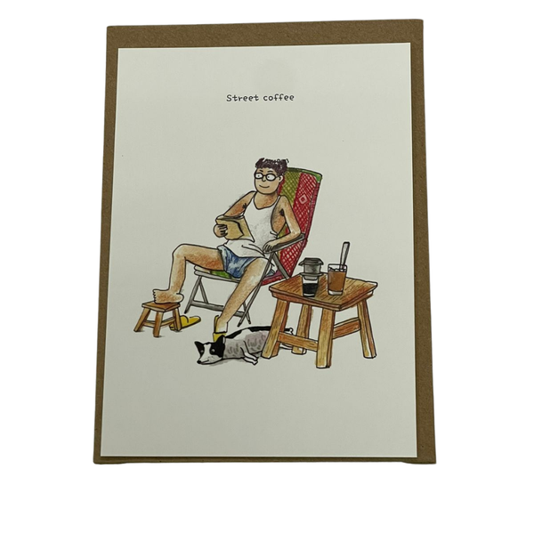  Haru Craft Postcard - Street Coffee 