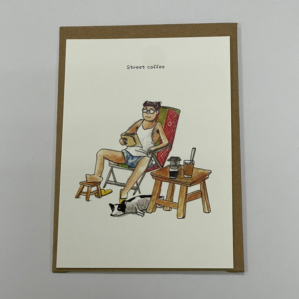  Haru Craft Postcard - Street Coffee 