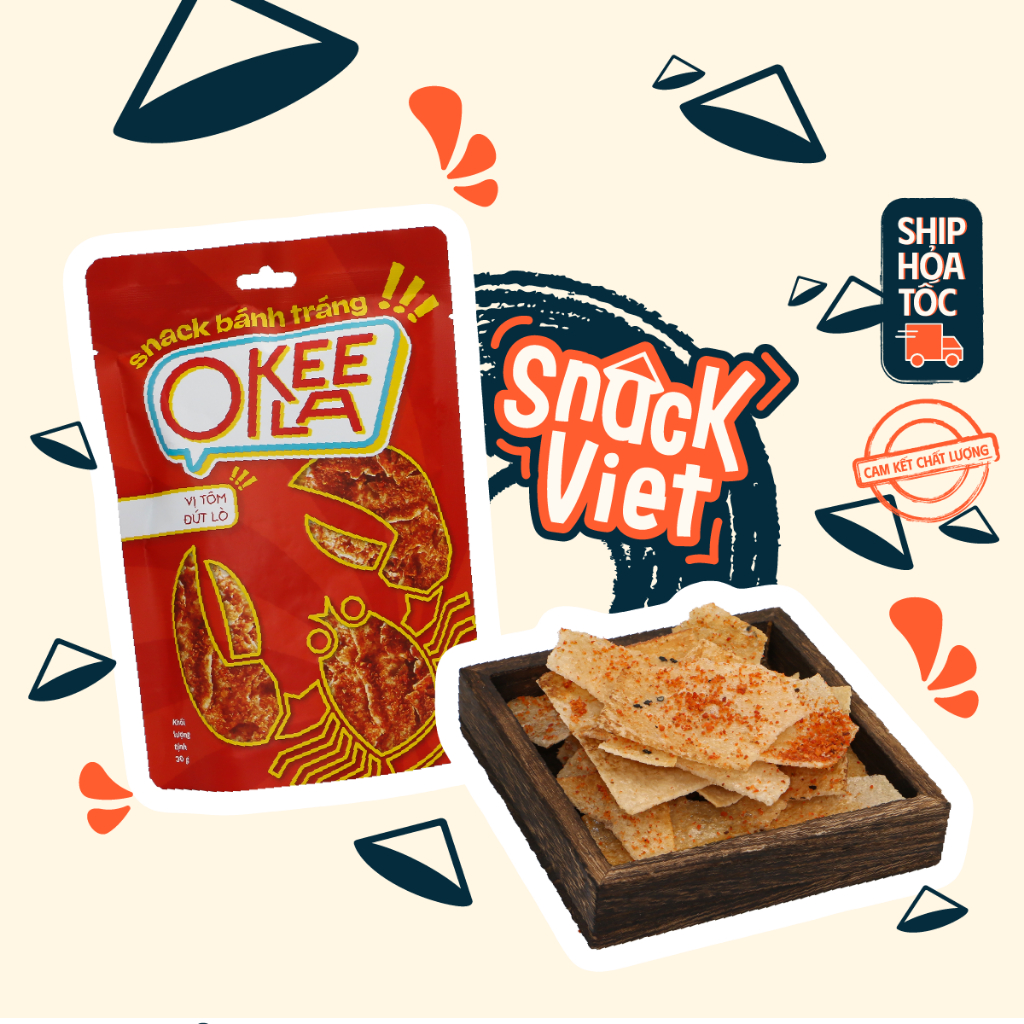  Snack bánh tráng Okeela vị tôm đút lò - 2g 