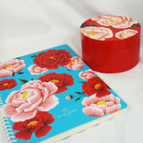  In the Mood Saigon Peonies Notebook - Blue 