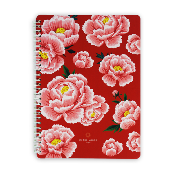  In the Mood Saigon Peonies Notebook - Red 
