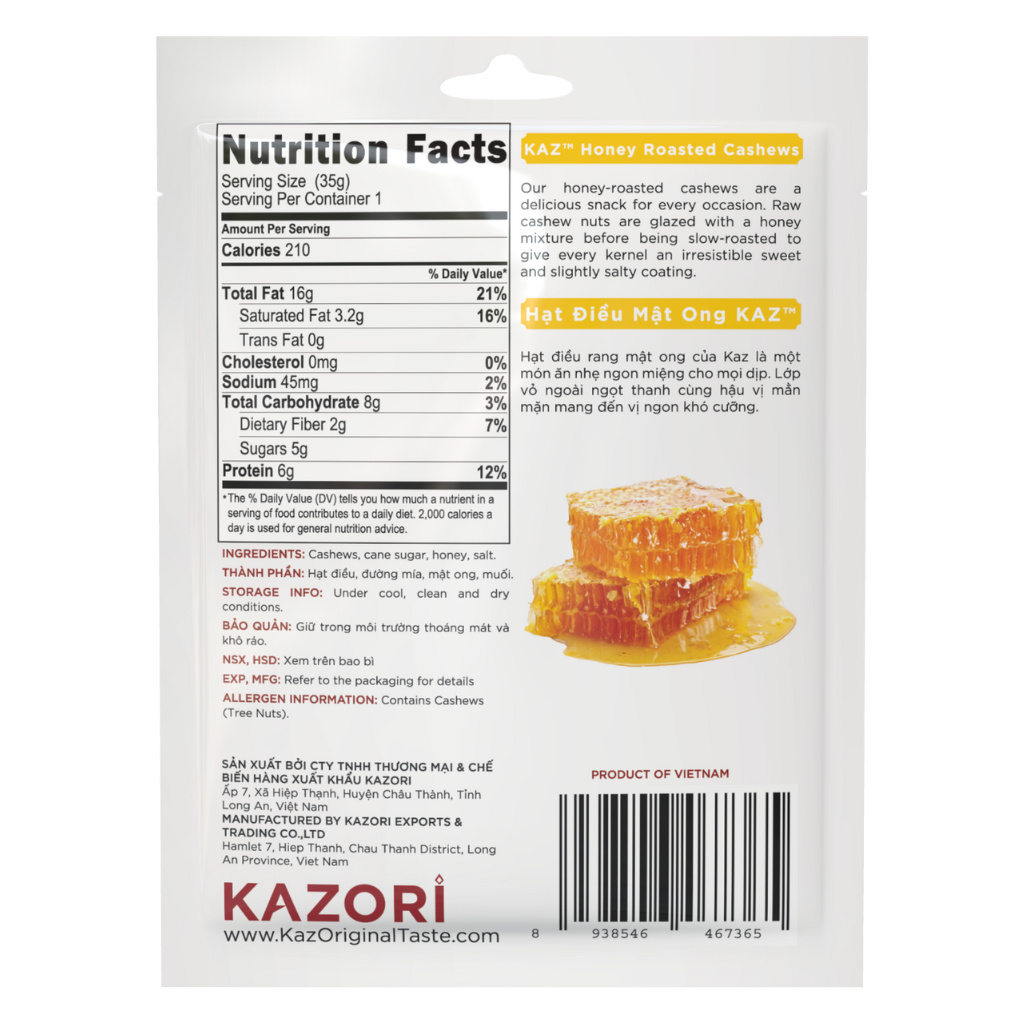  Kazori Honey Cashews - 35 Grams 