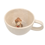  Lokal Ceramic Cup - Puppy wearing a Nón La 