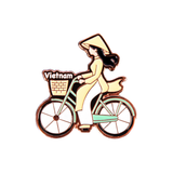  Saigonir Metal Lapel Pin - Bicycle Ao Dai 