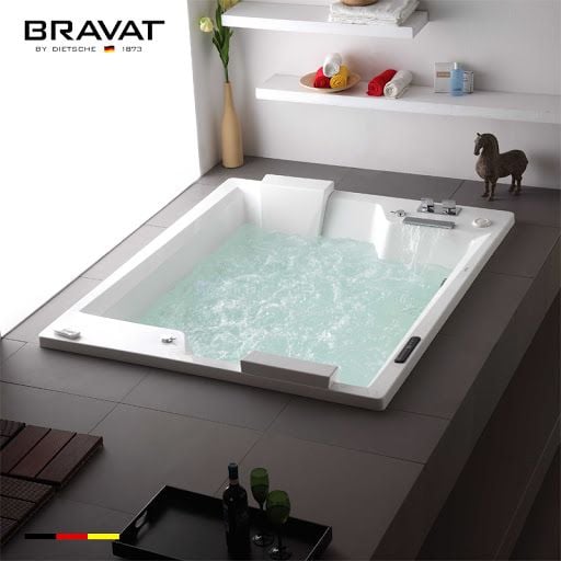 1.8m Deck Mounted Massage Bathtub B25823DW-4