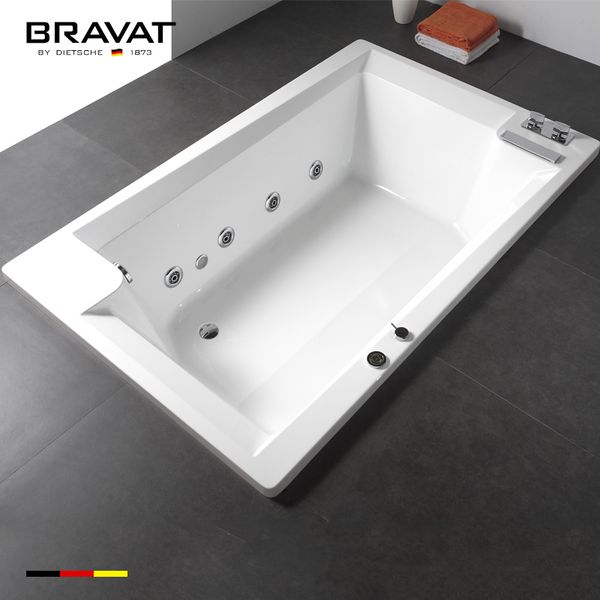 1.9m Deck Mounted Massage Bathtub B25904DW-4