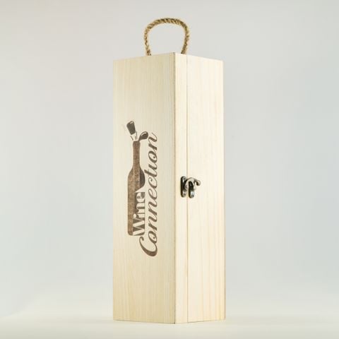 Hộp gỗ thông đựng Vang 01 chai 35x10x10cm, gỗ thông 10ly, đẹp, sang trọng