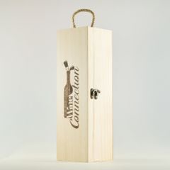 Hộp gỗ thông đựng Vang 01 chai 35x10x10cm, gỗ thông 10ly, đẹp, sang trọng