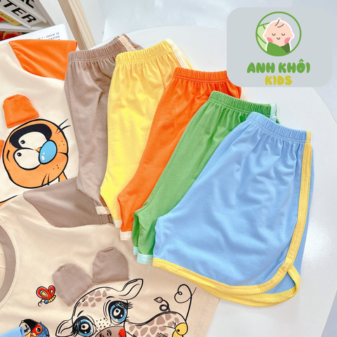  Set 5 bộ quần áo AKFNT06 ngắn tay Size 90 vải thun lạnh co giãn tốt cho bé trai/ bé gái 