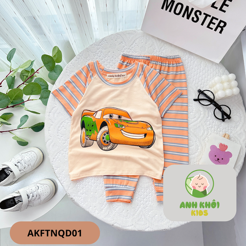 Set 5 bộ quần dài ngắn tay 5 màu Size 100 cho bé trai/bé gái AKFTNQD01 