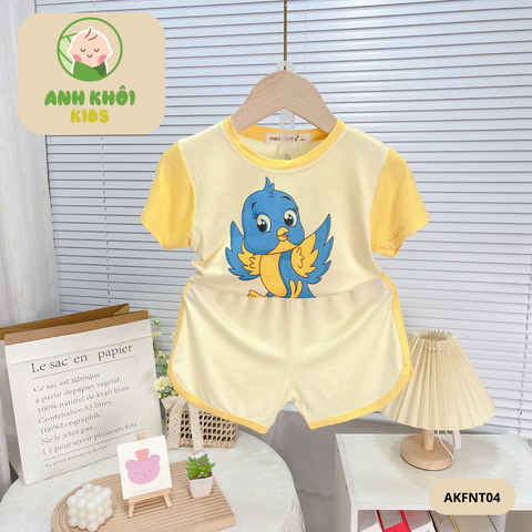  Set 5 bộ ngắn tay 5 màu Size 90 cho bé trai/bé gái AKFNT04 