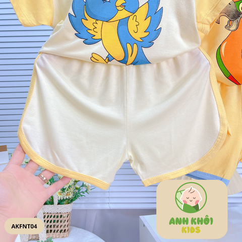  Set 5 bộ ngắn tay 5 màu Size 90 cho bé trai/bé gái AKFNT04 
