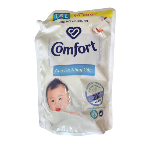  Nước xả Comfort Trắng cho da nhạy cảm túi  1.8L 