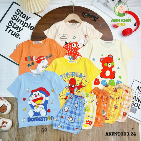  Set 5 bộ ngắn tay AKFNT003.24 5 màu Size 130 