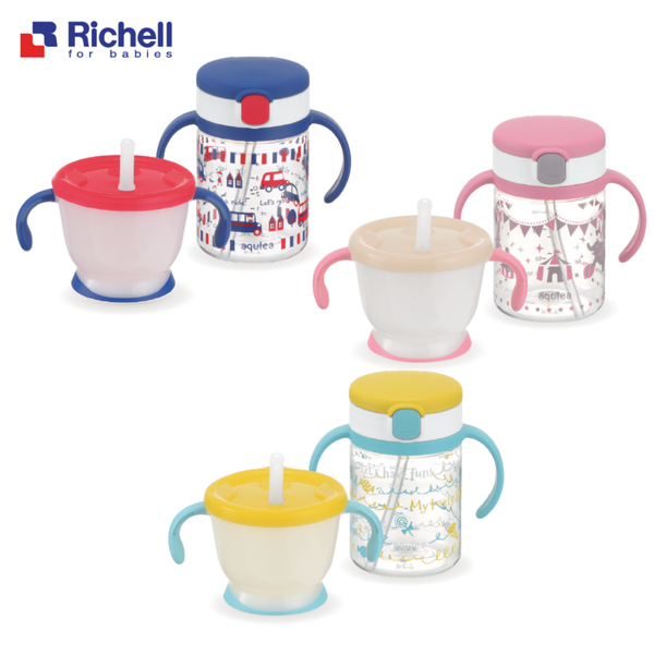  Bộ cốc tập uống và bình ống hút Richell 