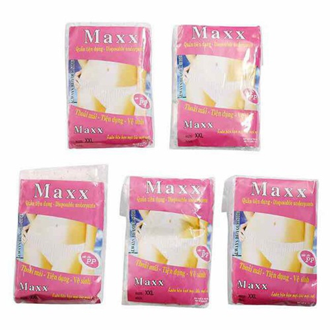  Set 5 quần lót giấy MAXX size XXXL cho mẹ sau sinh dùng 1 lần (1 bịch 5 cái) 