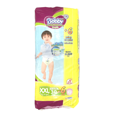  Bỉm tã quần Bobby size XXL 30 miếng (trên 16kg) 