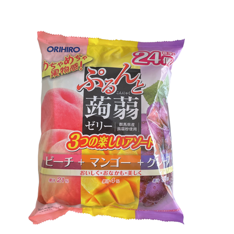  Thạch trái cây Orihiro vị Đào, Nho Tím & Xoài 480gr 