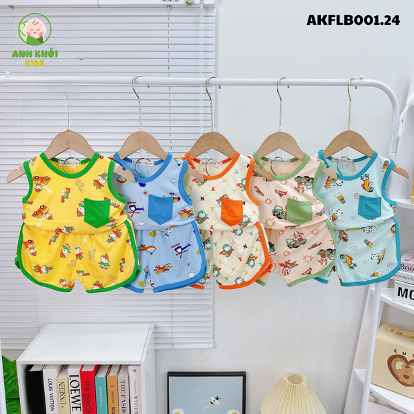  Set 5 bộ ba lỗ AKFLB001.24 5 màu Size 80 