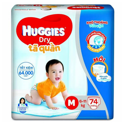  Tã quần Huggies M74 ( 6-11Kg ) 