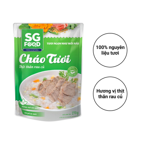  Cháo tươi SGFOOD Thịt Thăn Rau Củ 270g 