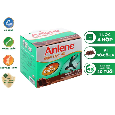  Sữa bột pha sẵn Anlene Đậm đặc 4X socola 125ml 