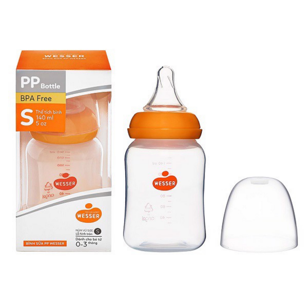  Bình sữa Wesser nhựa PP BPA Free cổ hẹp 140ml 