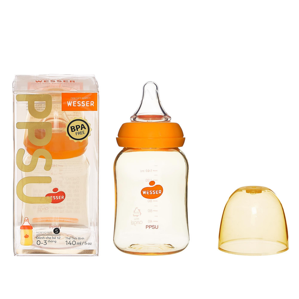  Bình sữa Wesser nhựa PPSU cổ hẹp 140ml 