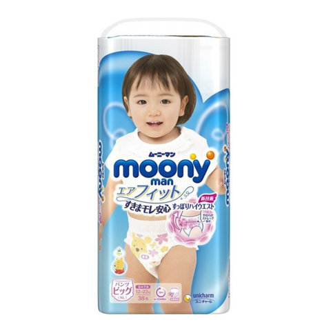  Bỉm Moony Xanh Nhật Bản quần XL38 Girl 