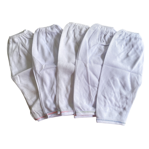  Combo 5 quần dài sơ sinh màu trắng xô mỏng cho bé 