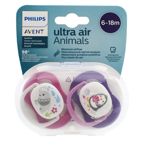  Ty giả Philips Avent thông khí hình thú bé gái 6-18T set đôi 