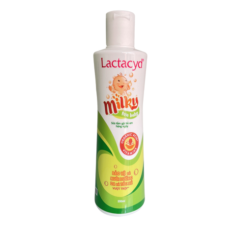  Sữa tắm gội trẻ em hàng ngày bảo vệ và nuôi dưỡng da và tóc bé Lactacyd Milky 250ml 