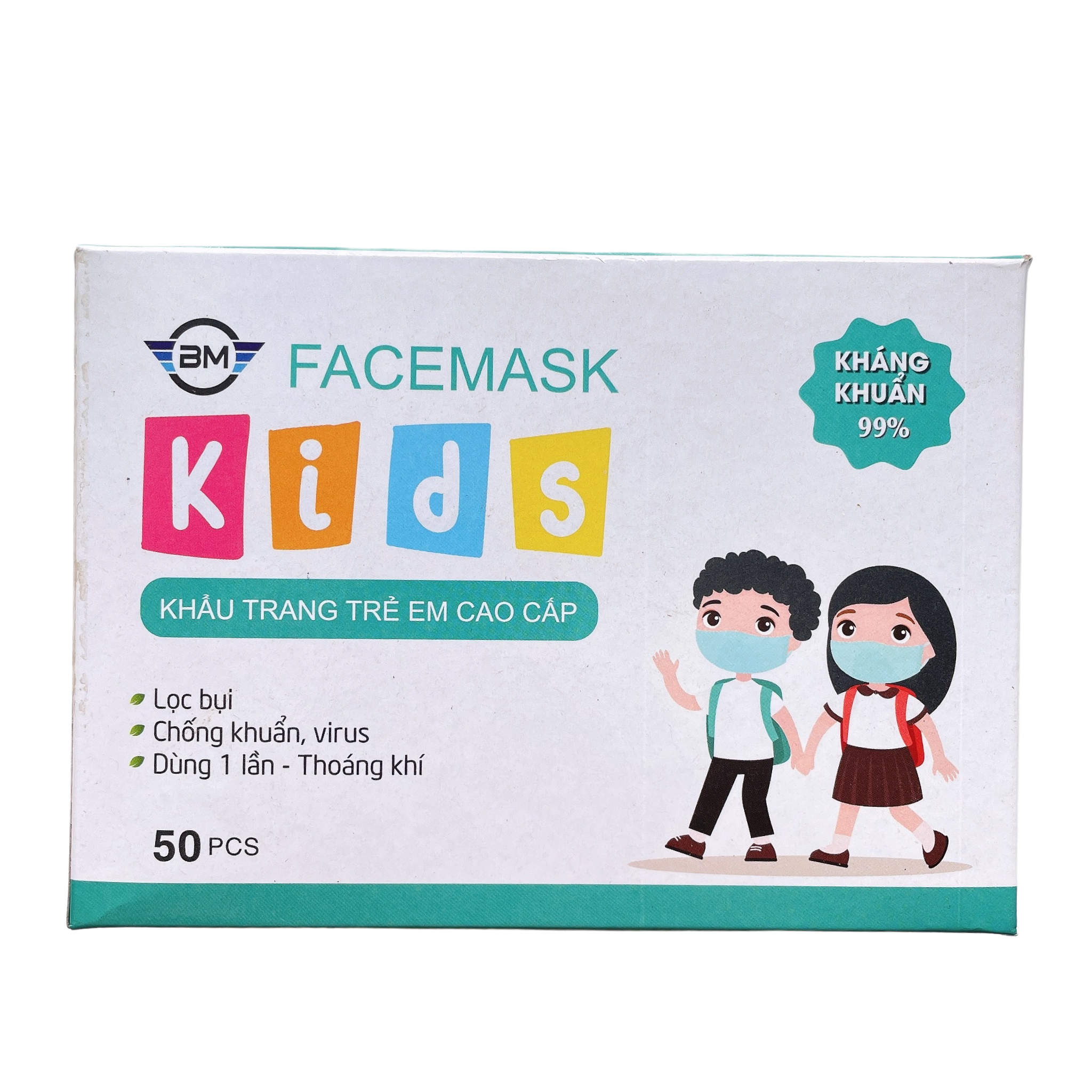  Khẩu trang Trẻ Em Cao Cấp Facemask Kids 50 cái 