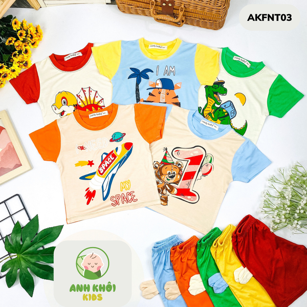  Set 5 bộ ngắn tay AKFNT03 5 màu Size 80 