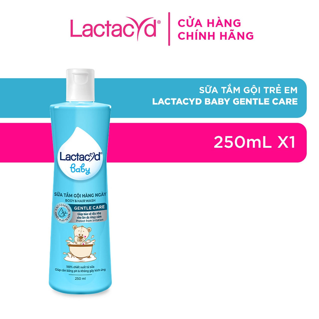  Sữa tắm gội trẻ em hàng ngày Lactacyd BB for baby 250ml 