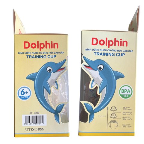  Bình uống nước có ống hút Dolphin DP-023B 240ml 