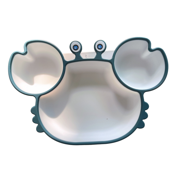  Khay ăn Silicon hình cua màu xanh dương 