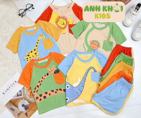  Set 5 bộ ngắn tay AKFNT02 5 màu Size 150 