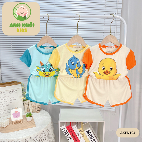  Set 5 bộ ngắn tay 5 màu Size 80 cho bé trai/bé gái AKFNT04 