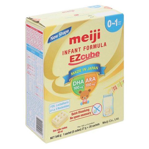  Sữa bột dạng thanh Meiji Infant Formula Ezcube 540g cho bé 0 - 12 tháng ( Mẫu mới) 