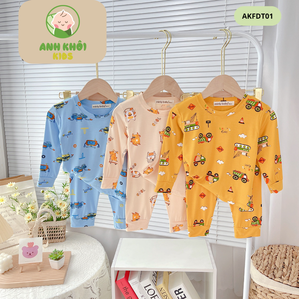  Set 5 bộ dài tay 5 màu Size 80 cho bé trai/bé gái AKFDT01 