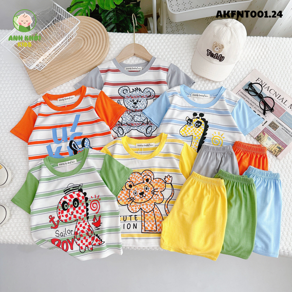  Set 5 bộ ngắn tay AKFNT001.24 5 màu Size 80 